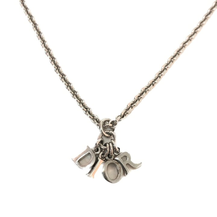 楽天市場】ディオール Dior ロゴネックレス シルバー【中古】【美品 