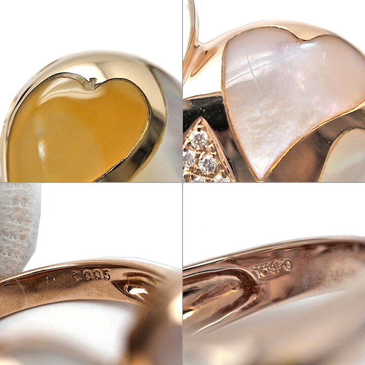 楽天市場】K18PG シェル ダイヤモンドリング #12 0.05ct ピンク 
