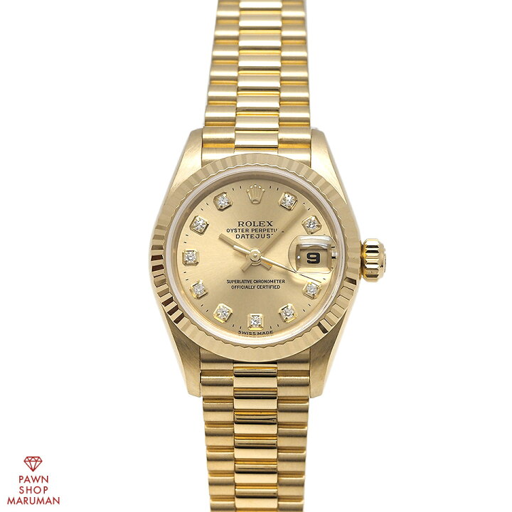 楽天市場】ROLEX ロレックス デイトジャスト 10Pダイヤ レディース 