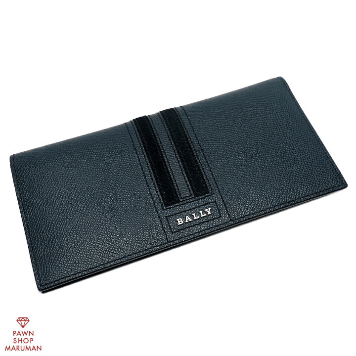 楽天市場】バリー 二つ折り長財布 レザー ネイビー×シルバー金具【送料 
