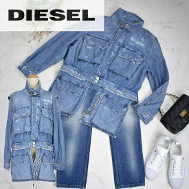 ＼20％OFF♪ワンダフルデー／ディーゼル ジャパン Gジャン ダメ―ジデニム ウォッシュ加工 DE-MERYL レディース 【大】DIESEL オーバーサイズ ビックシルエット S 長袖 ブルゾン イタリア製