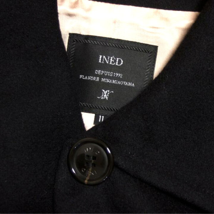 楽天市場】美品【中古】イネド INED ショートステンカラーコート 