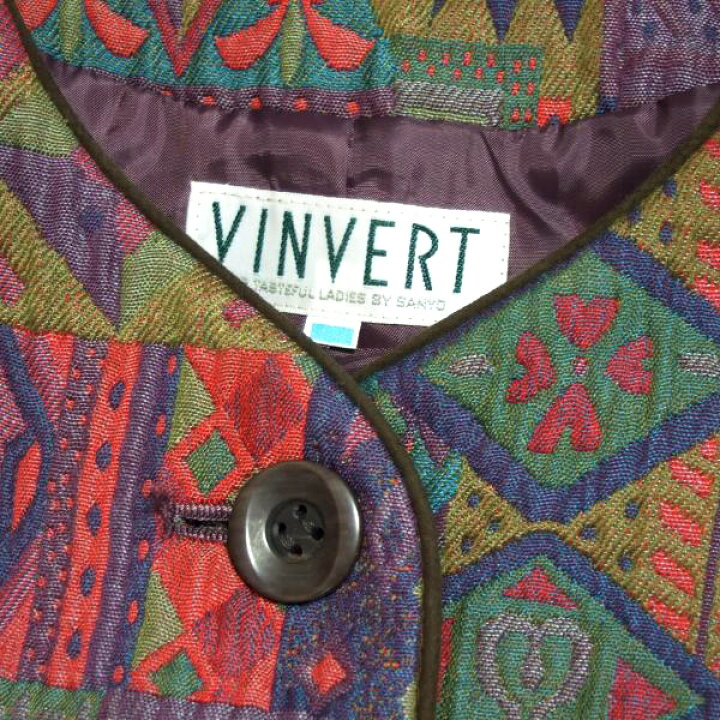 楽天市場】美品【中古】バンベール VINVERT ノーカラージャケット  