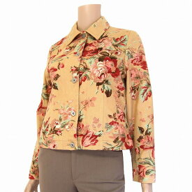 美品【中古】ローラアシュレイ laura ashley キャメル系 美花柄 コットンジャケット 9号 秋冬 レディース アウター