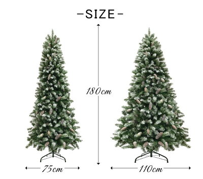 クリスマスツリースノーパインツリー180cm2016新作ツリー超豪華ツリー本物松ぼっくり