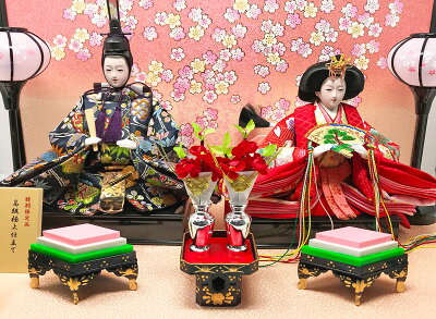 雛人形ひな人形コンパクト小さい雛平飾り親王飾り名前旗付【2018年度新作】