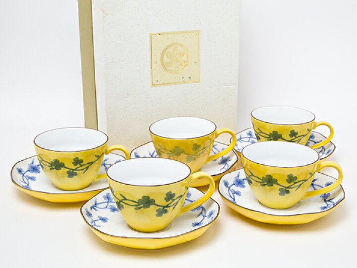 楽天市場】たち吉 黄地草文 ティーカップ＆ソーサー5客揃 cup-15お茶の  