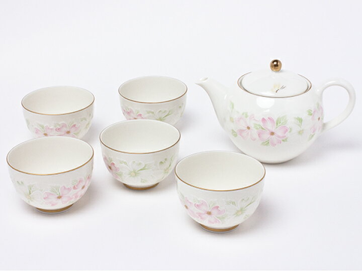 楽天市場】ハナエモリ 茶器セット（ポット1個＋カップ5客）hanaemori 