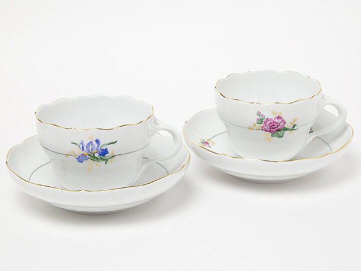 楽天市場】マイセン/meissen（金彩・2種類の花）花柄ティーカップ 
