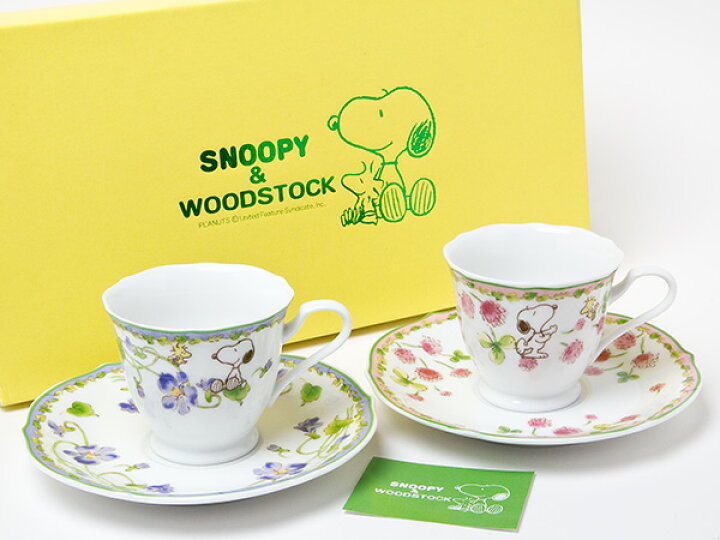 楽天市場】スヌーピー＆ウッドストック ブルー＆ピンク カップ 