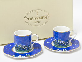 トラサルディ　TRUSSARDI　ペアコーヒーカップ＆ソーサーお茶のふじい・藤井茶舗
