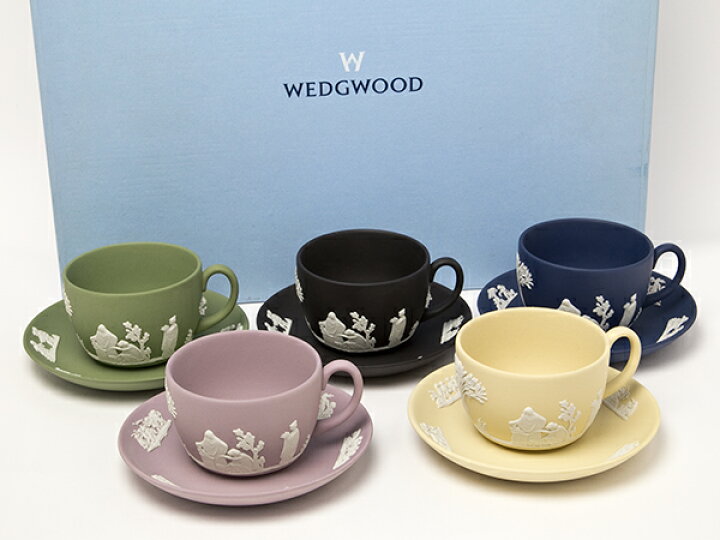 楽天市場】ウェッジウッド ジャスパー カップ＆ソーサー5客セットお茶  