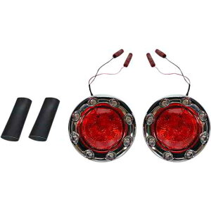  ProBEAMR Bullet Ringz LED ^[VOi - N[/bh JX^_Ci~NX ProBEAMR Bullet Ringz? LED Turn Signals - Chrome/Red PB-BR-RR-IND-CR DRAG 20201887