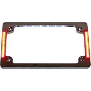  tbV}EgLEDLEDv[gƖOl̂̃I[goCv[gt[t[ JX^ _Ci~NX License Plate Frame with LED - Flat - Chrome TF07-C DRAG 20300899