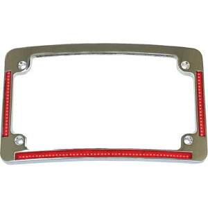  io[v[gt[ - / LED - N[ JX^_Ci~NX License Plate Frame - Red/White LED - Chrome TF08-C DRAG 20302289