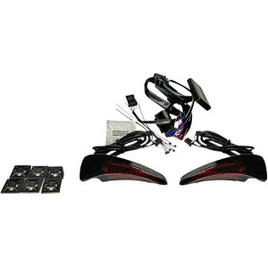  V[PV cA[pbN V[gobNXg LEDCg - ubN/bh - FLH JX^_Ci~NX Sequential Tour Pak Seat Back Rest LED Lights - Black/Red - FLH CD-TPBR-14-RB DRAG 20402540