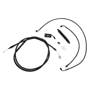  X^_[h ~bhiCg uCfbh nho[ P[u/u[L C Lbg - GCv nK[ LA `bp[Y Handlebar Cable/Brake Line Kit - 12 - 14 Ape Hanger Handlebars - Midnight LA-