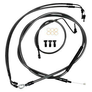  X^_[h ~bhiCg uCfbh nho[ P[u/u[L C Lbg - GCv nK[ LA `bp[Y Handlebar Cable/Brake Line Kit - Quick Connect - 12 - 14 Ape Hanger Handlebar