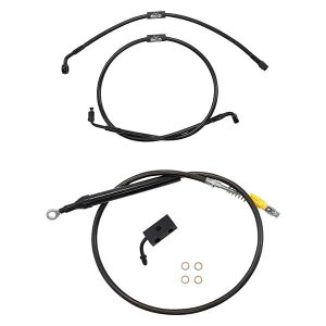  X^_[h ~bhiCg uCfbh nho[ P[u/u[L C Lbg - GCv nK[ LA `bp[Y Handlebar Cable/Brake Line Kit - 15 - 17 Ape Hanger Handlebars - Midnight LA-