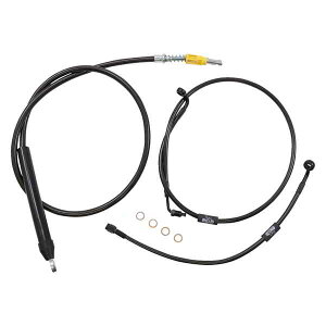  X^_[h ~bhiCg uCfbh nho[ P[u/u[L C Lbg - GCv nK[ LA `bp[Y Handlebar Cable/Brake Line Kit - 18 - 20 Ape Hanger Handlebars - Midnight LA-