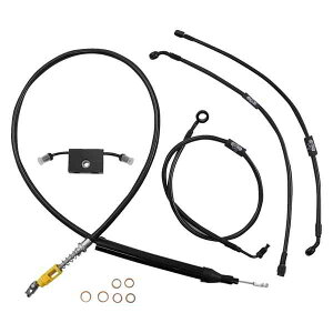  X^_[h ~bhiCg uCfbh nho[ P[u/u[L C Lbg - GCv nK[ LA `bp[Y Handlebar Cable/Brake Line Kit - Quick Connect - 12 - 14 Ape Hanger Handlebar