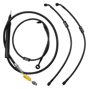  X^_[h ~bhiCg uCfbh nho[ P[u/u[L C Lbg - GCv nK[ LA `bp[Y Handlebar Cable/Brake Line Kit - Quick Connect - 15 - 17 Ape Hanger Handlebar