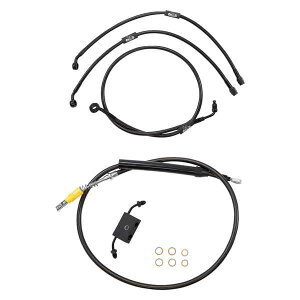  X^_[h ~bhiCg uCfbh nho[ P[u/u[L C Lbg - GCv nK[ LA `bp[Y Handlebar Cable/Brake Line Kit - Quick Connect - 18 - 20 Ape Hanger Handlebar
