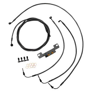  X^_[h ~bhiCg uCfbh nho[ P[u/u[L C Lbg - GCv nK[ LA `bp[Y Handlebar Cable/Brake Line Kit - Stock Ape Hanger Handlebars - Midnight LA-80