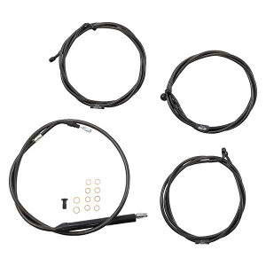  X^_[h ~bhiCg uCfbh nho[ P[u/u[L C Lbg - GCv nK[ LA `bp[Y Handlebar Cable/Brake Line Kit - 15 - 17 Ape Hanger Handlebars - Midnight LA-