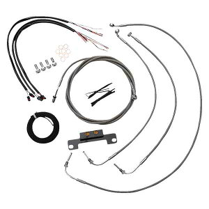  SȃXeXґgnho[ P[u/u[L C Lbg ? P[u Lbg LA `bp[Y Handlebar Cable/Brake Line Kit - Complete - Stock Handlebars - Stainless LA-8056KT2-08 DRAG 06620894