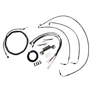  Sȃ~bhiCgґgnho[ P[u/u[L C Lbg - W LA `bp[Y Handlebar Cable/Brake Line Kit - Complete - Stock Handlebars - Midnight LA-8056KT2-08M DRAG 06620896