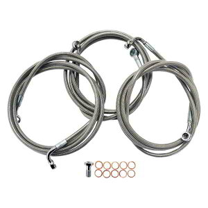  u[LC - 12C` - 14C` GCvnK[nho[ - XeXX`[ LA `bp[Y Brake Lines - 12 - 14 Ape Hanger Handlebars - Stainless Steel LA-8052B13 DRAG 17413905