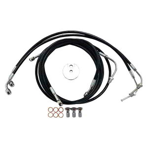  nho[P[u/u[LNb`C/C[LbgƃR|[lg LA `bp[Y Brake Line - 15 - 17 Ape Hanger Handlebars - Black LA-8050B16B DRAG 17413932