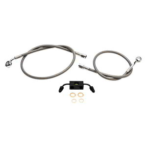  u[LC - 12C` - 14C` GCvnK[nho[ - XeXX`[ LA `bp[Y Brake Lines - 12 - 14 Ape Hanger Handlebars - Stainless Steel LA-8231B13 DRAG 17415109