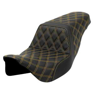 ��� �X�e�b�v�A�b�v�V�[�g - ���e�B�X�X�e�b�` - �S�[���h�X�e�b�` - FLH/FLT 08-23 �T�h���}�� Step-Up Seat - Lattice Stitch - Gold Stitch - FLH/FLT '08-'23 808-07B-17507 DRAG 08011583