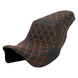 ��� �X�e�b�v�A�b�v�V�[�g - ���e�B�X�X�e�b�` - �I�����W�X�e�b�` - FLH/FLT 08-23 �T�h���}�� Step-Up Seat - Lattice Stitch - Orange Stitch - FLH/FLT '08-'23 808-07B-17503 DRAG 08011585