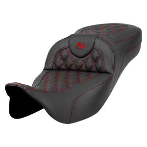  GNXefbh[` [h\t@? V[g Th} Extended Reach Roadsofa? Seat - Lattice Stitch - Red Stitch - without Backrest - FL '08-'24 808-07B-18404 DRAG 08011588