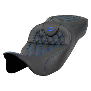  GNXefbh[` [h\t@? V[g Th} Extended Reach Roadsofa? Seat - Lattice Stitch - Blue Stitch - without Backrest - FL '08-'24 808-07B-18401 DRAG 08011590