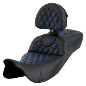 Roadsofa? GNXefbh[`V[g Th} Roadsofa? Extended Reach Seat - Lattice Stitch - Blue Stitch - with Backrest - FL '08-'24 808-07B-184B1 DRAG 08011618