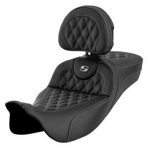  Roadsofa? GNXefbh[`V[g Th} Roadsofa? Extended Reach Seat - Lattice Stitch - Silver Stitch - with Backrest - FL '08-'24 808-07B-184B5 DRAG 08011623