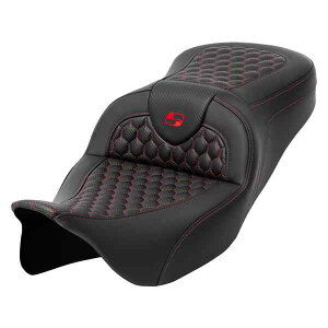  njJ [h\t@? V[g Th} RoadSofa? Seat - Honeycomb - Red Stitch - without Backrest - FLH/FLT '08-'23 808-07B-18904 DRAG 08011639