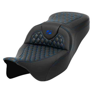  njJ [h\t@? V[g Th} RoadSofa? Seat - Honeycomb - Blue Stitch - without Backrest - FLH/FLT '08-'23 808-07B-18901 DRAG 08011640