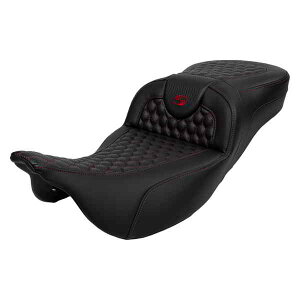  njJ [h\t@? V[g Th} RoadSofa? Seat - Honeycomb - Red Stitch - Extended Reach - without Backrest - FLH/FLT '08-'24 808-07B-19004 DRAG 08011647