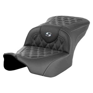  [h\t@? eBXXeb`V[g Th} RoadSofa? Seat - without Backrest - Lattice Stitch - Silver Stitch - FLTR/FLHX '23-'24 823-07-18205 DRAG 08011717