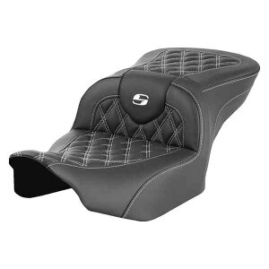  [h\t@? eBXXeb`V[g Th} RoadSofa? Seat - without Backrest - Lattice Stitch - White Stitch - FLTR/FLHX '23-'24 823-07-18206 DRAG 08011718
