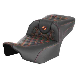  Roadsofa? GNXefbh[`V[g Th} Roadsofa? Extended Reach Seat - without Backrest - Lattice - Orange Stitch - FLTR/FLHX '23-'24 823-07-18403 DRAG 08011727