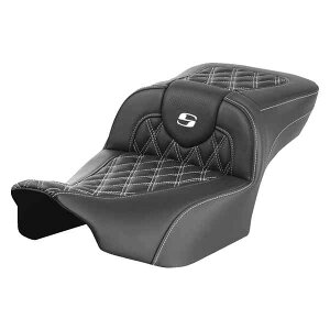  Roadsofa? GNXefbh[`V[g Th} Roadsofa? Extended Reach Seat - without Backrest - Lattice Stitch - White Stitch - FLTR/FLHX '23-'24 823-07-18406 DRAG 08011730