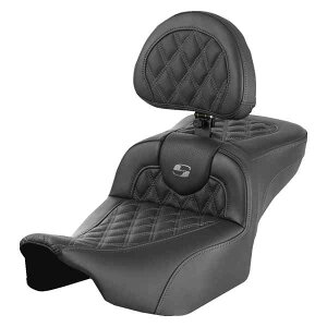  Roadsofa? GNXefbh[`V[g Th} Roadsofa? Extended Reach Seat - with Backrest - Lattice Stitch - Gray Stitch - FLTR/FLHX '23-'24 823-07-184B2 DRAG 08011732