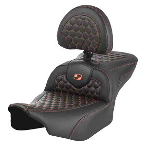  njJ[h\t@?V[g Th} Roadsofa? Seat - with Backrest - Honeycomb - Orange Stitch - FLTR/FLHX '23-'24 823-07-189B3 DRAG 08011751