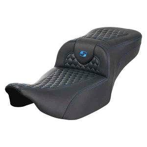  Roadsofa? GNXefbh[`V[g Th} Roadsofa? Extended Reach Seat - without Backrest - Honeycomb - Blue Stitch - FLTR/FLHX '23-'24 823-07-19001 DRAG 08011756